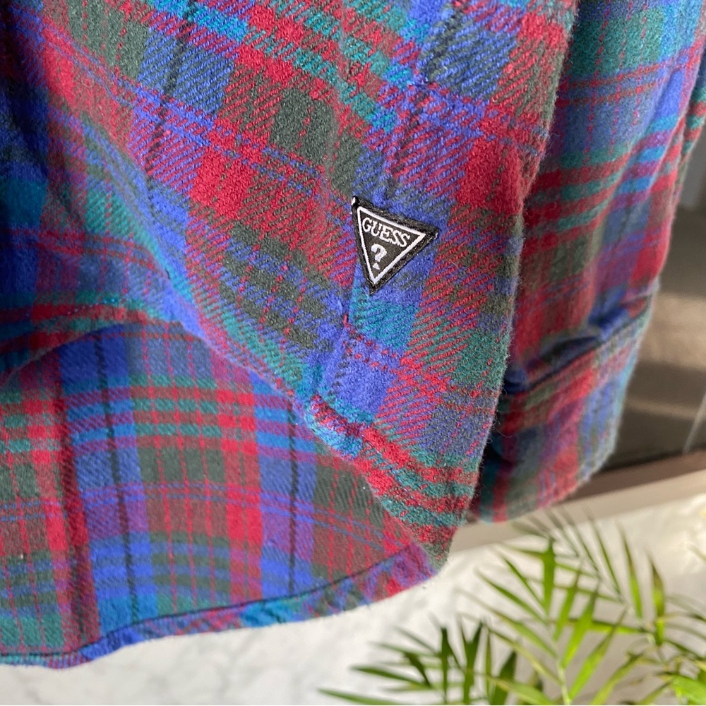 Guess Plaid Button-Up Shirt with detachable hood - Picture 4 of 6